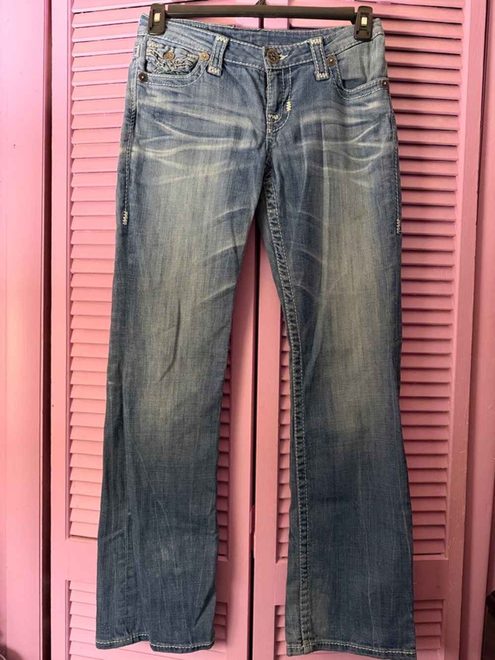 Big Star Light Blue Embellished Back Pocket Bootcut Jeans